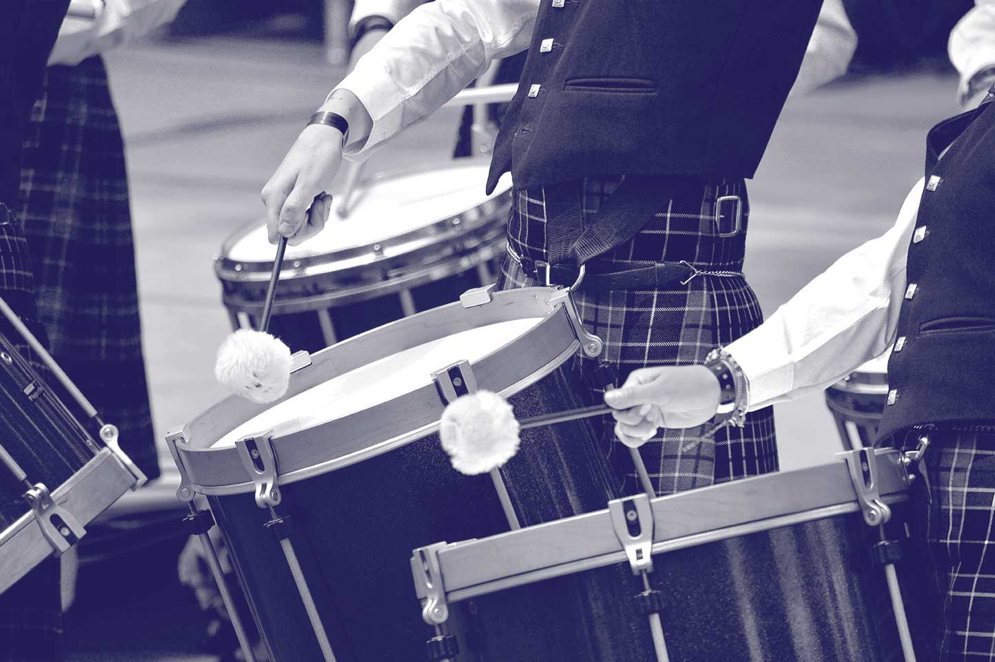 Photograph of drummers at the Kincardine Scottish Festival
